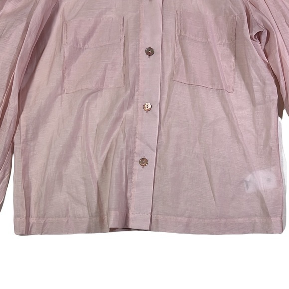 Express Light Pink Two Pocket Balloon Sleeve Button Down Shirt - Picture 4 of 10